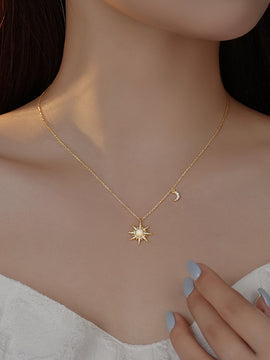 Opal Star Moon Necklace